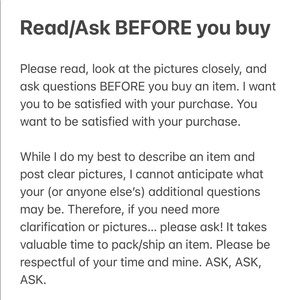 BEFORE you buy